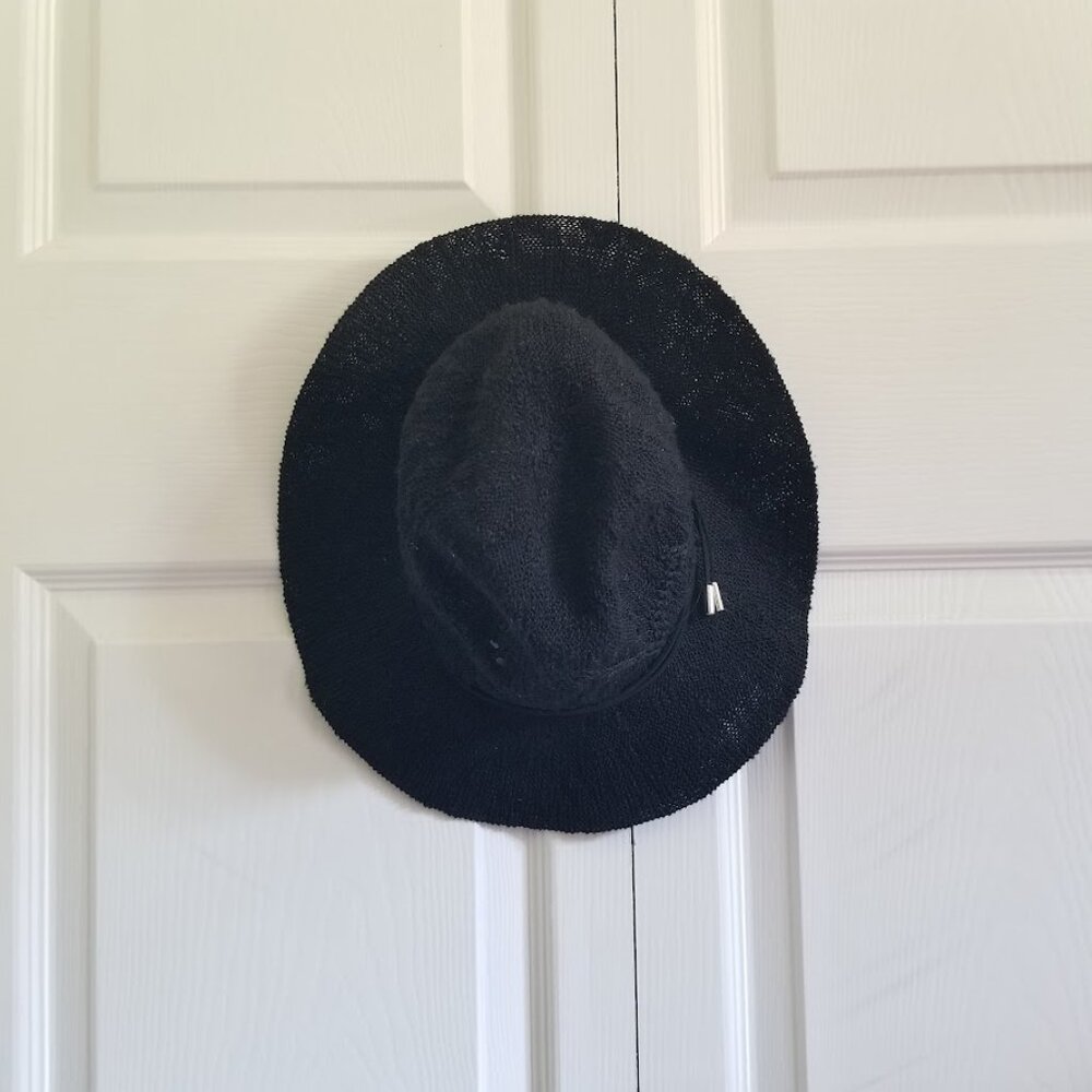Vince Camuto Women's Hat OS Black Panama Adjustable Beach Sun